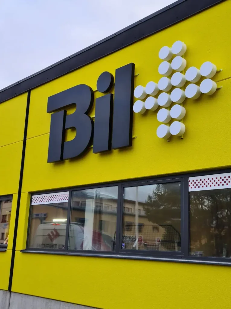 Ljusskylt för Bil+
