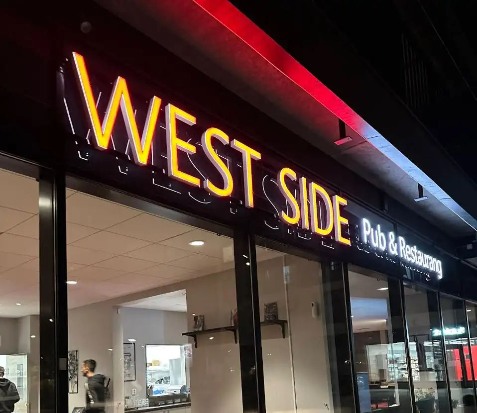 West Side Profil 6 lysande skylt